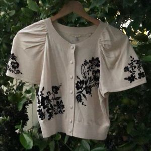 Anthropologie flounce sleeve cardigan.